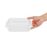 CLAMSHELL 40oz 9"sq 3"h MW 3-COMPT PLASTIC CLEAR 50/cs