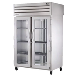 TRUE STG2RPT-2G-2S-HC SPEC SERIES Pass-thru Refrigerator, two-section, stainless steel front, aluminum sides, (2) glass doors front, (2) stainless