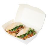 CLAMSHELL HOT DOG 6-3/4x3-1/2" 3-1/2"h PAPER WHITE 100/cs