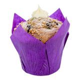 BAKING CUP 4oz 3-1/2"dia TULIP PAPER PURPLE 200/cs