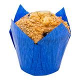BAKING CUP 4oz 3-1/4"dia TULIP PAPER BLUE 200/cs