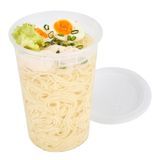 SOUP CONTAINER/ LID 48oz 5"dia 7"h PLASTIC CLEAR 100/cs