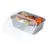 TAKEOUT CONTAINER/ LID MW 25oz 6-3/4x4-1/2" PP SILVER 100/cs