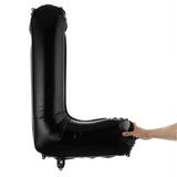 BALLOON LETTER "L" MYLAR 40" SELF-SEALING BLACK