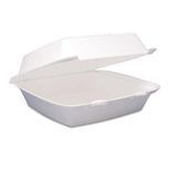 HINGED CONTAINER 8-2/5x7-9/10" 1-COMPT FOAM PS WHITE 200/cs
