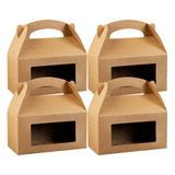 GABLE BOX w/WINDOW GREASEPROOF 9-1/2x5" PAPER KRAFT 100/cs