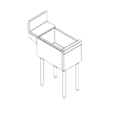 Perlick TSD6U TSD Series Underbar Bottle Storage Bin, insulated, 6"W x 24"D, TSD Underbar Bottle Storage Bin, stainless steel construction