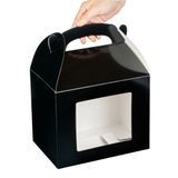 GABLE BOX w/WINDOW GREASEPROOF 10x7x8" PAPER BLACK 100/cs