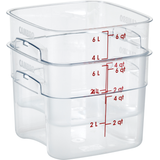Commercial foodservice essential, camsquare food container 6qt pc freshpro clear/red 6ea/cs for reliable daily service, Cambro 6SFSPROCW135