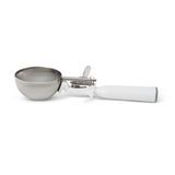 #6 Disher, round bowl, 3-1/8" bowl dia., 5-1/3 oz. capacity, 18-8 stainless with one-piece color coded white plastic handle, USA Made, Vollrath 47139