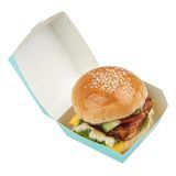 MINI BURGER BOX 2-3/4"sq PAPER TURQUOISE 100/cs