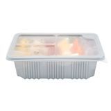 TAKEOUT BOX/ LID MW 34oz 8-1/4x6" PP SILVER 100/cs