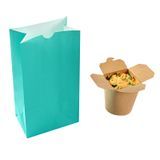 BAG PAPER 6x3-1/2x10-3/4" #6lb TURQUOISE 100/cs