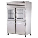 TRUE STG2R-2HG/2HS-HC SPEC SERIES Refrigerator, Reach-in, two-section, stainless steel front, aluminum sides, (2) glass half doors & (2) stainless