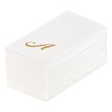 NAPKIN LINEN-LIKE 15-3/4x8" CURSIVE PAPER GOLD 'A' 2000/cs