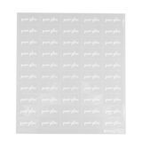 LABEL 2x1" PLASTIC CLEAR & WHT "GREEN GLOW" 100/cs