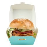 MINI BURGER BOX 2-3/4"sq PAPER TURQUOISE 100/cs