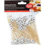 Soccer Ball Bamboo Pick, 4-1/2", 100/pk-12pk/cs, Tablecraft BAMSP545