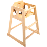 HIGH CHAIR 19-5/8x19-3/4x29"h 3-POINT HARNESS WOOD NATURAL