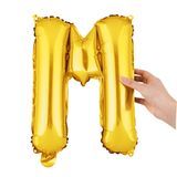 BALLOON LETTER "M" MYLAR 16" SELF-SEALING GOLD