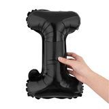 BALLOON LETTER "I" MYLAR 16" SELF-SEALING BLACK