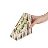 SANDWICH BOX 4-3/4"tri MED PAPER TAN PLAID 200/cs