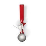 #24 Disher, round bowl, 1-1/3 oz. capacity, 1-7/8" bowl dia., 18-8 stainless with one-piece color coded red plastic handle, USA Made, Vollrath 47145