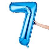 BALLOON NUMBER "7" MYLAR 40" SELF-SEALING BLUE