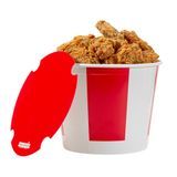BUCKET CHICKEN w/ LID 150oz PAPER RED & WHITE 100/cs