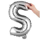 BALLOON LETTER "S" MYLAR 16" SELF-SEALING SILVER