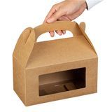 GABLE BOX w/WINDOW GREASEPROOF 9-1/2x5" PAPER KRAFT 100/cs