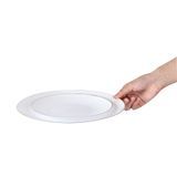 PLATE 10" & 7"dia GOLD RIM MODERNA PLASTIC WHITE 40/cs