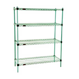 Eagle F2QA2-74-2436E-X Quad-Adjust Starter Unit, 4-tier, 36"W x 24"D, includes: (2) standard wire shelves with patented QuadTruss design, (2)