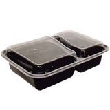 TAKEOUT VERSA CONTAINER COMBO 2-COMPT 6x8.5 BLK & CLR 150/cs