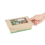 LUNCH BOX 57oz 8x5-1/2" WINDOW CMPST BAMBOO/ PLA NAT 50/cs