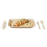 CUTLERY KIT 7" BAMBOO N/K/F/S NATURAL w/ KRAFT POUCH 100/cs