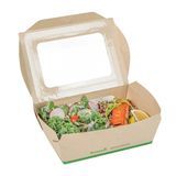 LUNCH BOX 57oz 8x5-1/2" WINDOW CMPST BAMBOO/ PLA NAT 50/cs