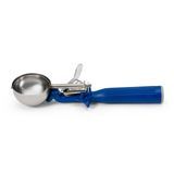 #16 Disher, round, 2 oz. capacity, 18-8 stainless with one-piece color coded dark blue plastic handle, USA Made, Vollrath 47143