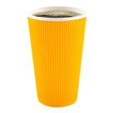 HOT CUP 20oz PAPER RIPPLE WALL YELLOW 10/cs