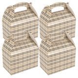 GABLE/ LUNCH BOX COMPOSTABLE 8-1/2x4-3/4 PAPER PLAID 100/cs