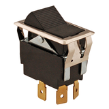 Allpoints 42-1252 Rocker Switch, dual circuit, momentary on, DPST, black, 1/4" tab terminals, 1/3 H