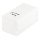 NAPKIN LINEN-LIKE 15-3/4x8" PAPER CURSIVE 'H' SILVER 50/cs