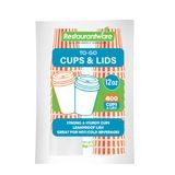 HOT CUP W/ LID 12oz 4-3/4"h ORANGE/ WHT CUP WHT LID 20/cs