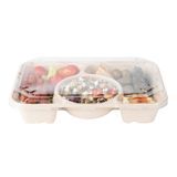 FLAT LID 9-1/2x6-1/4x1/2" F/ BAGASSE PET CLEAR 100/cs
