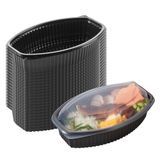 FOOD CONTAINER/ LID 32oz MW 9-1/4x5-3/4" PLS BLK 50/cs
