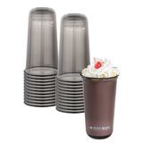 COLD CUP 24oz 6"h U-SHAPE CMPST PLA BLACK 100/cs