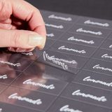 LABEL 2x1" PLASTIC CLEAR & WHT "LEMONADE" 100/cs