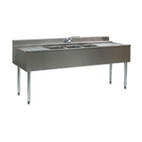 Eagle B6C-4-22-X 2200 Series Underbar Sink Unit, four compartment, 72"W x 24"D x 33-1/2"H, 304 stainless steel construction, 10" wide x 14"