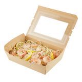 TAKEOUT 42oz 8x5-1/2" HINGE MED PAPER KRAFT 50/cs