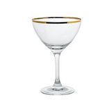 Steelite 480142R354 Martini/Champagne Glass, 8 oz., (H 5-3/4; M 3-3/4; T 3-3/4; B 2-7/8), gold rim, Rona, Gold Miners (24 ea/cs)
